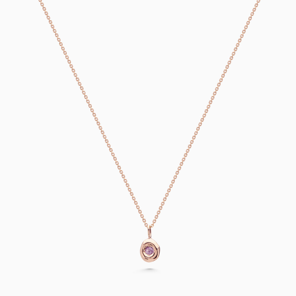 Pebble Stone Drop Pendant | Rose Gold