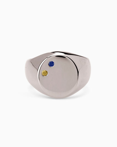 Signet Stone Ring | White Gold