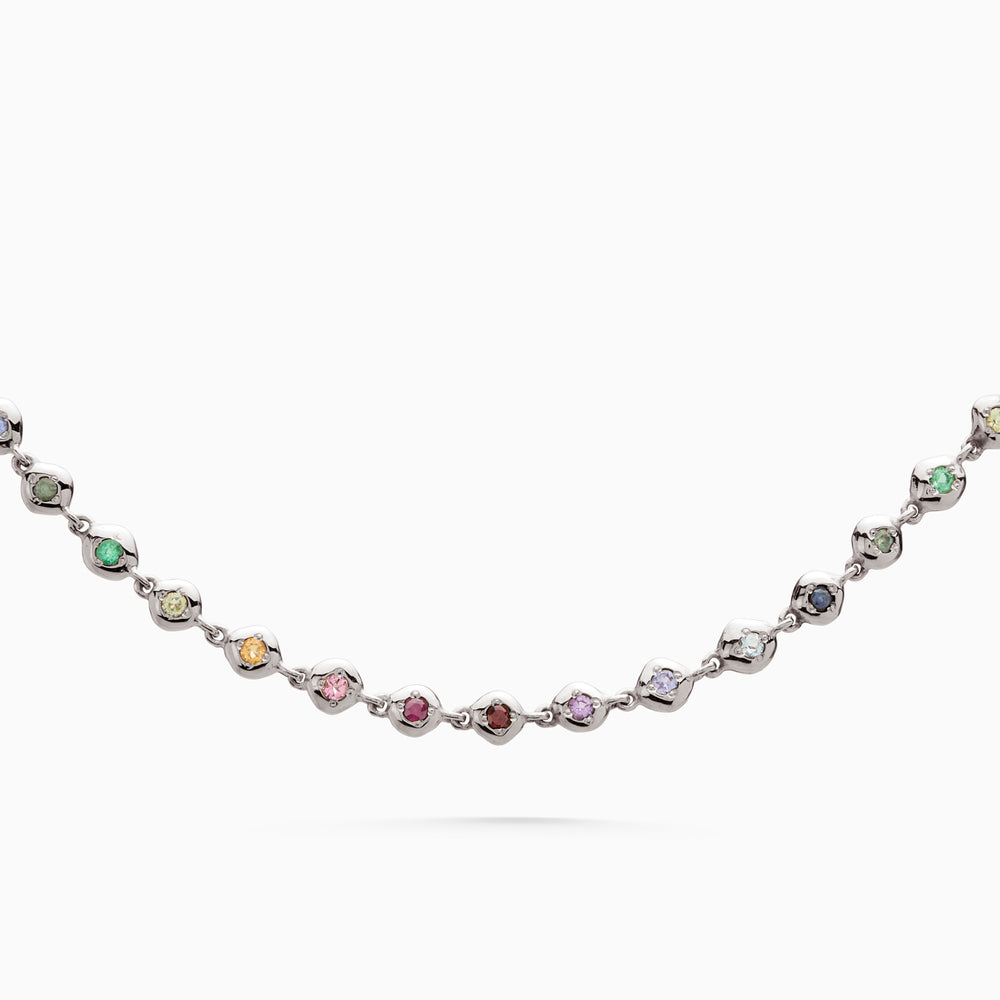 Collective Stone Necklace | White Gold