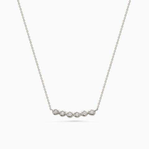 Collective Stone Bar Necklace | White Gold