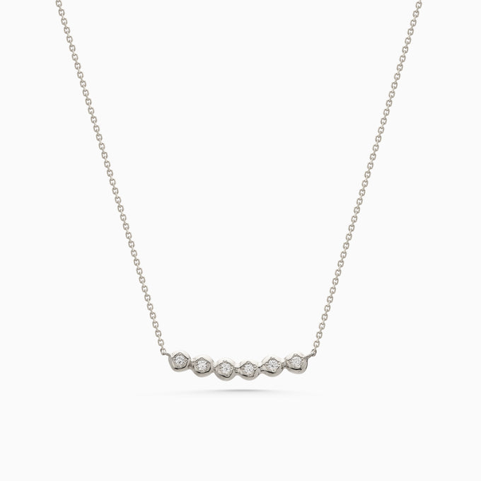 Collective Stone Bar Necklace | White Gold