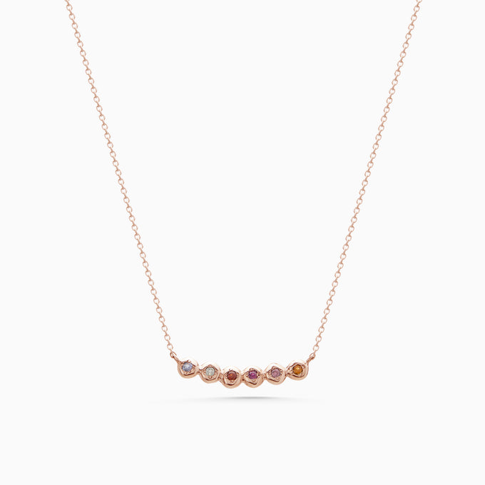 Collective Stone Bar Necklace | Rose Gold