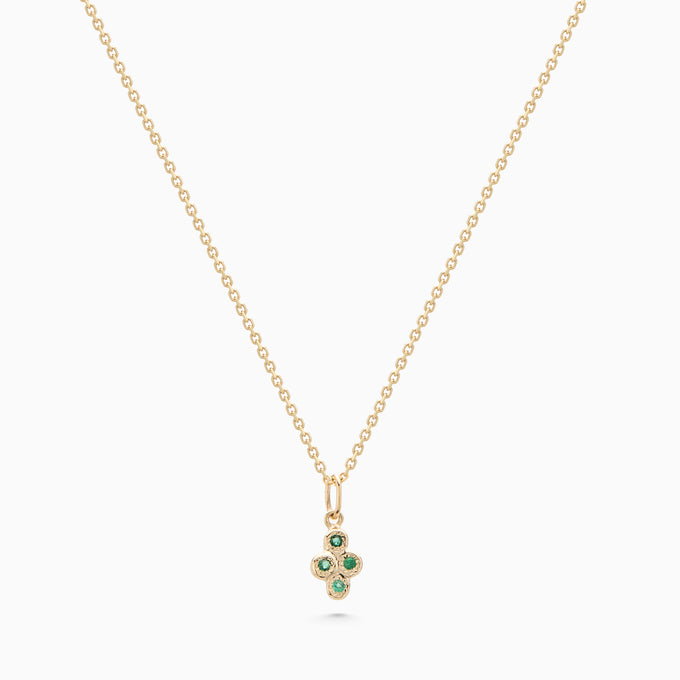 Cross Stone Pendant | Yellow Gold