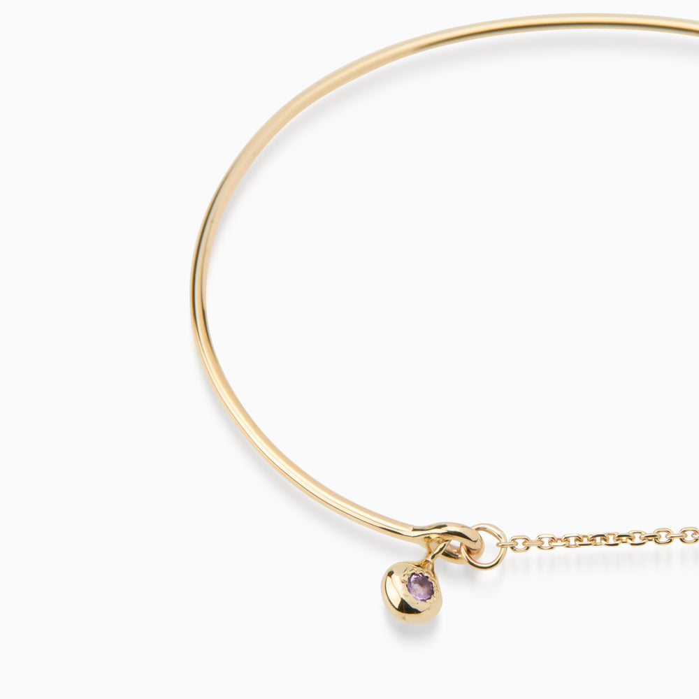 Tiny Birthstone Weave Bracelet | Yellow Gold