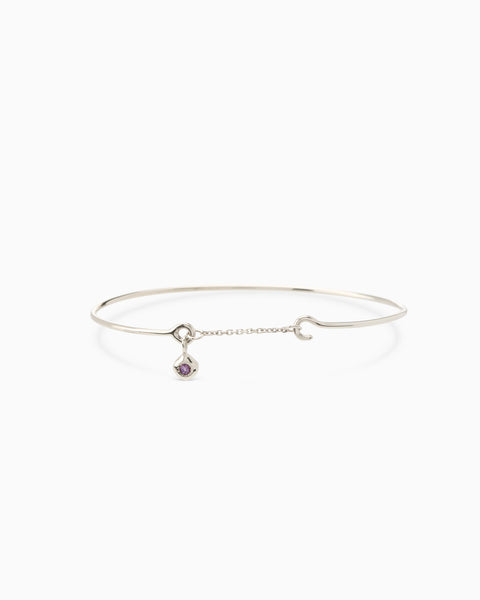 Tiny Birthstone Weave Bracelet | Silver