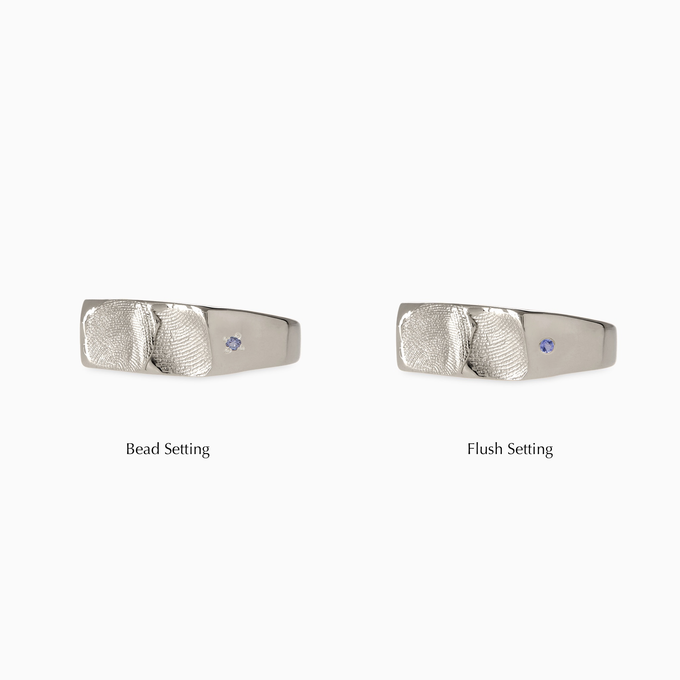 Impression™ Rectangle Signet Ring | White Gold