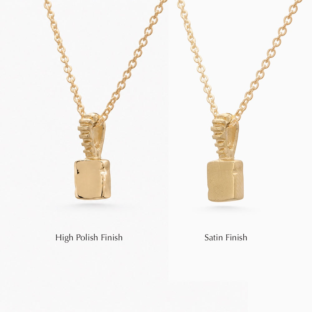 Custom X-Mini Slate Pendant (Stones & Engraving) | Yellow Gold