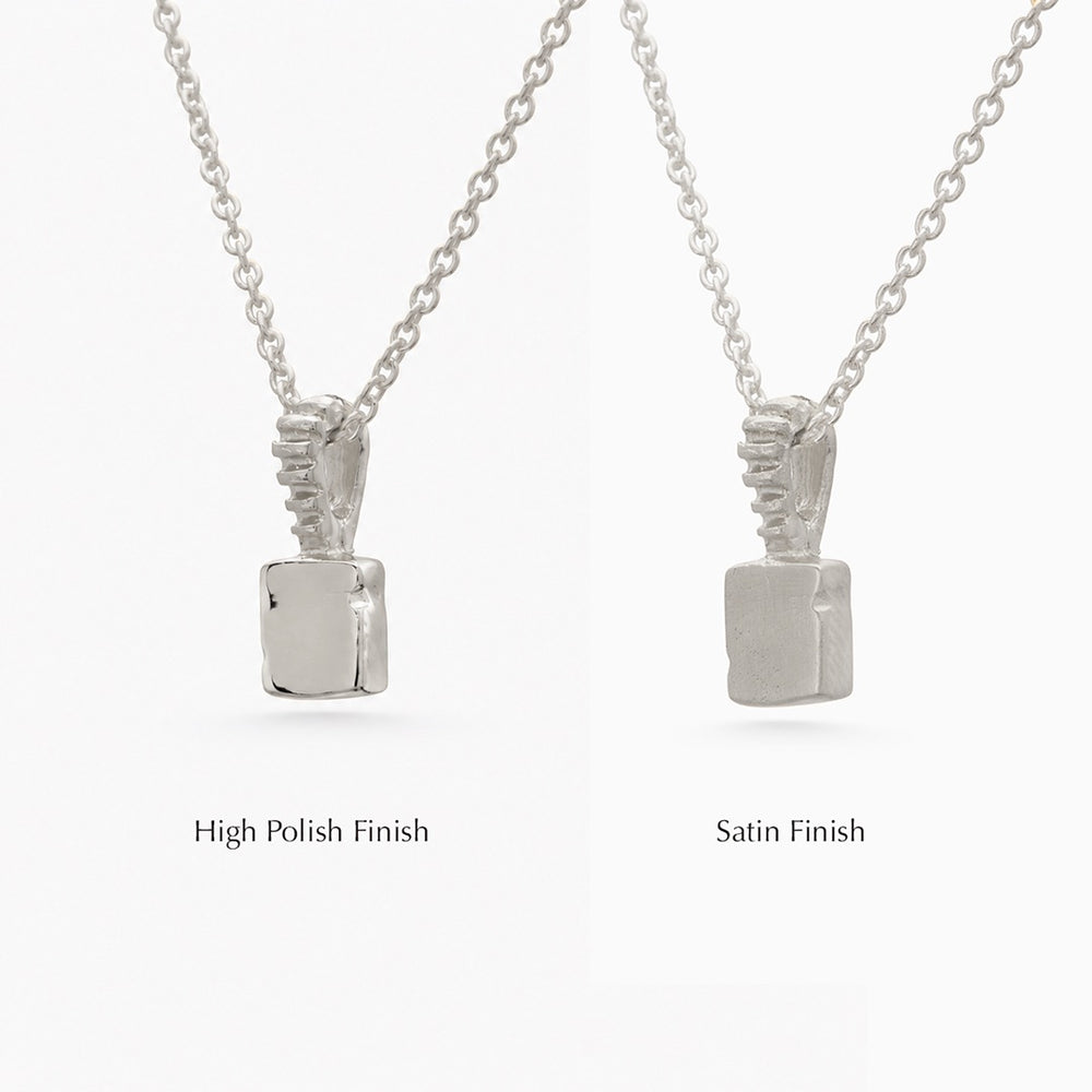 Engraved Slate Pendant | Silver