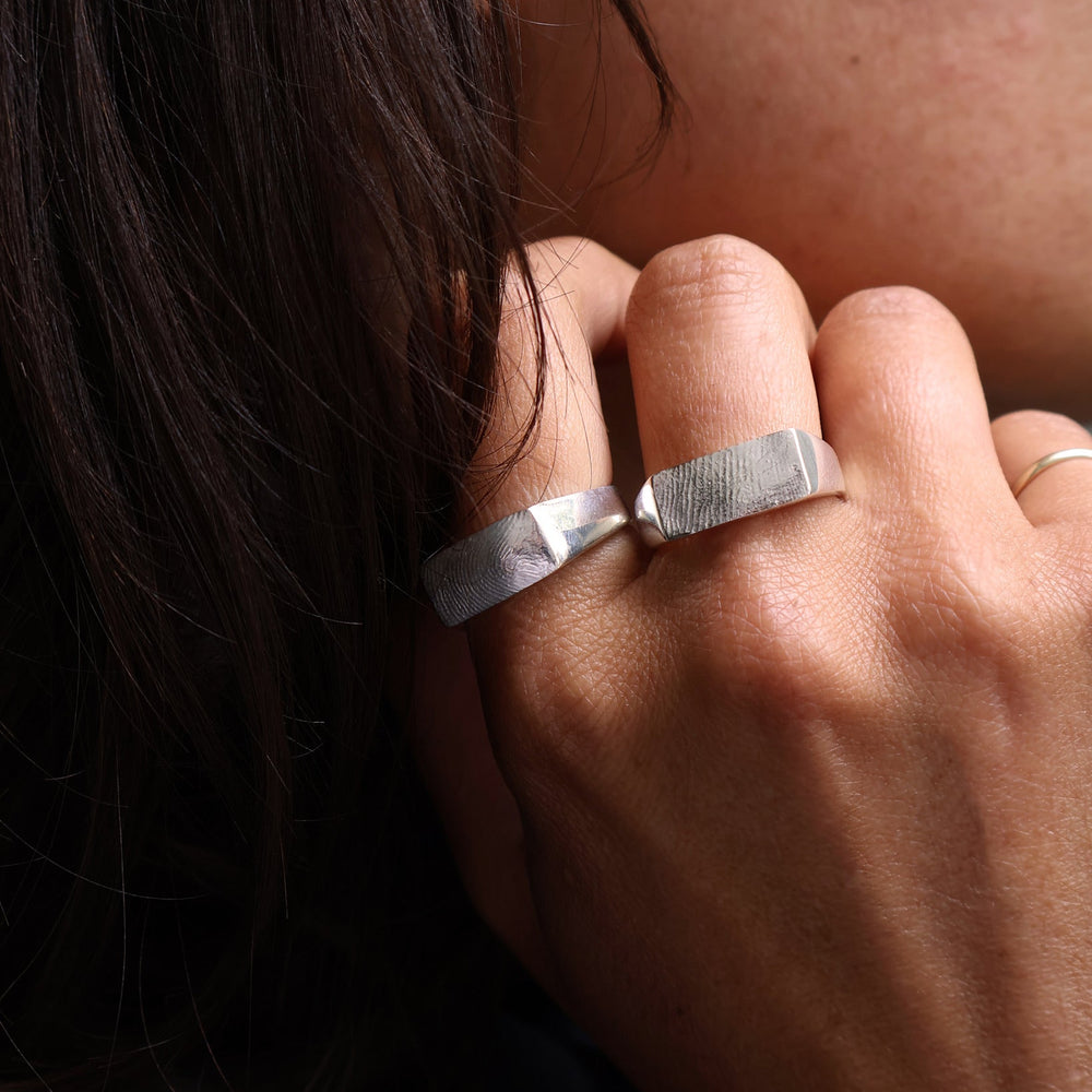 Impression™ Rectangle Signet Ring | Silver