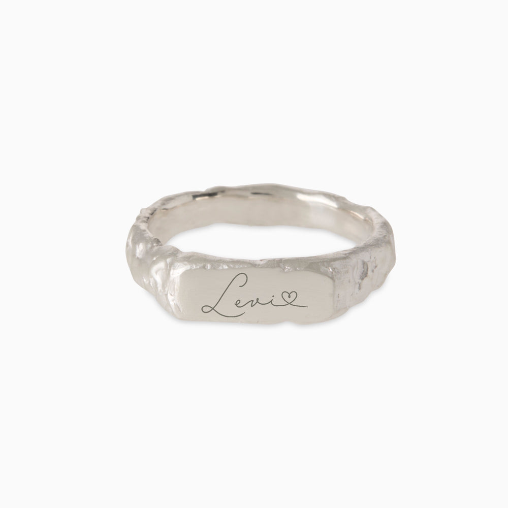 Engraved Mason Ring | Silver