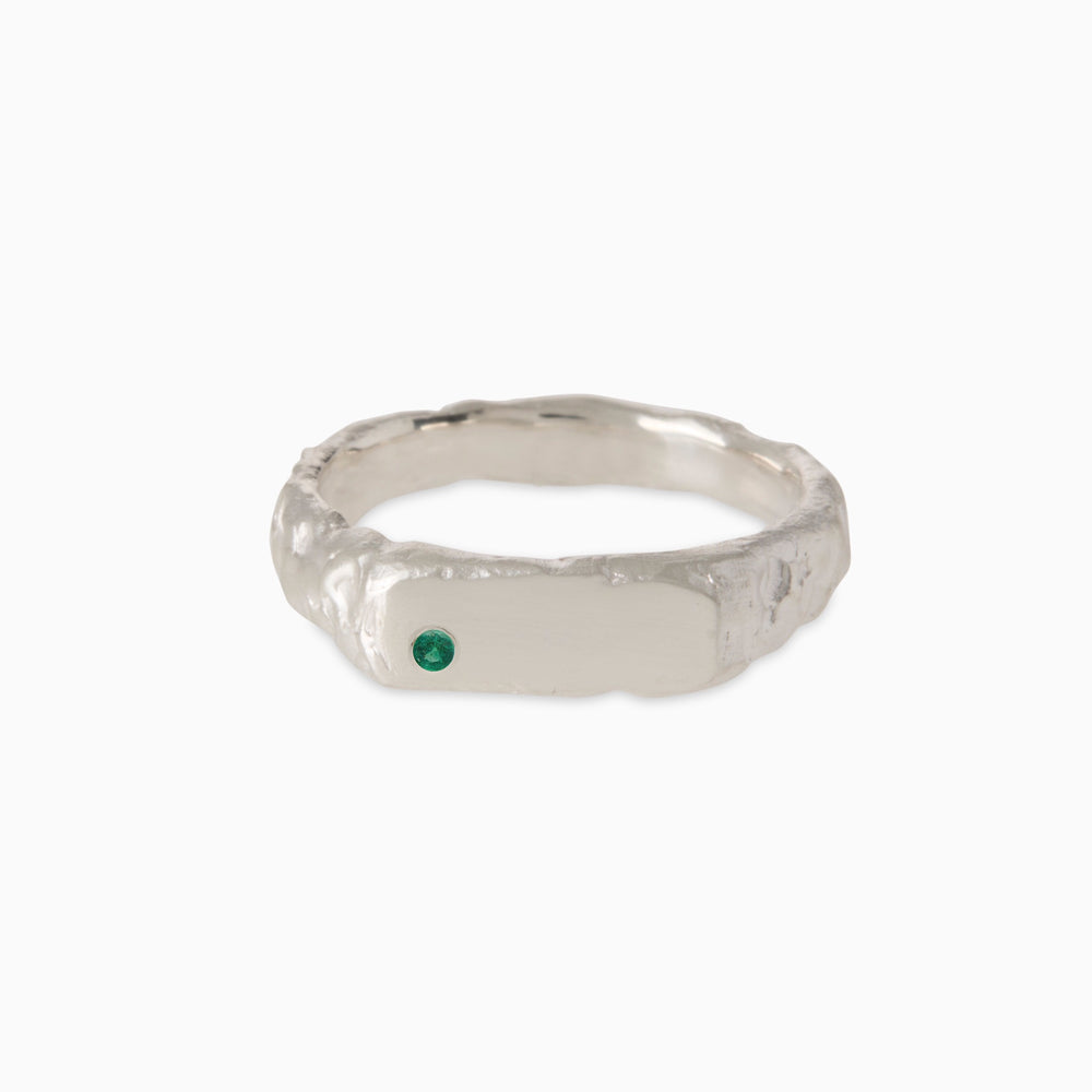 Custom Mason Ring (Stones & Engraving) | Silver