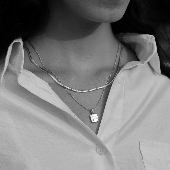 Mini Custom Slate Pendant (Stones & Engraving) | Rose Gold