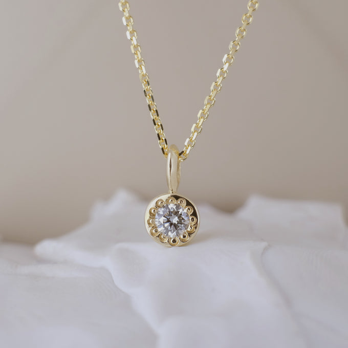 Signature Diamond Necklace | Solid Gold