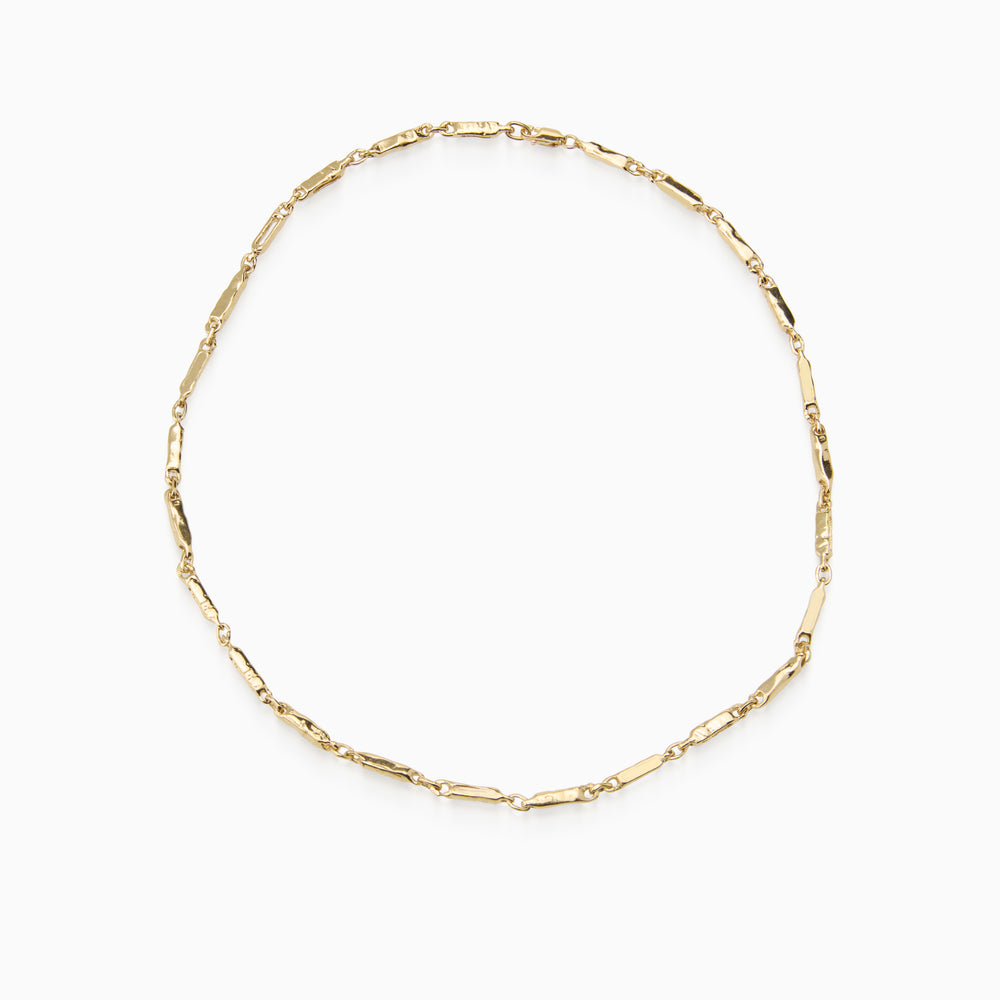 Delicate Hammered Necklace | Yellow Gold