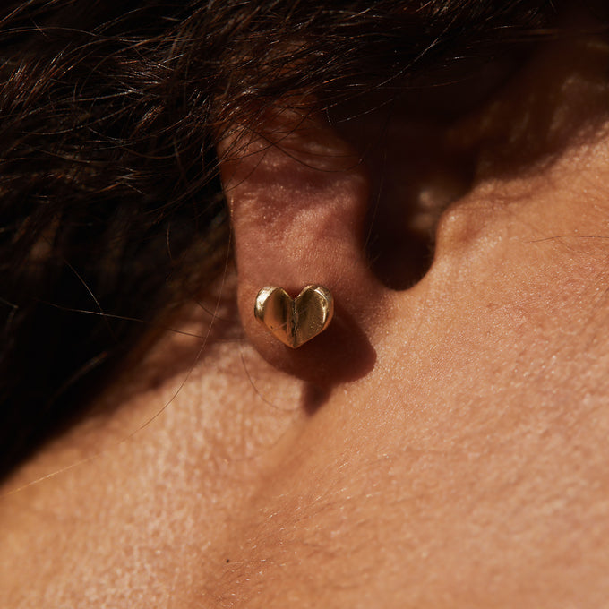Open Heart Stud | Yellow Gold