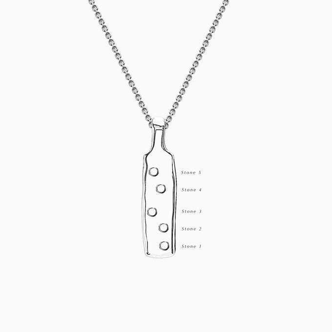 Organic Birthstone Tag Narrow | Yellow Gold