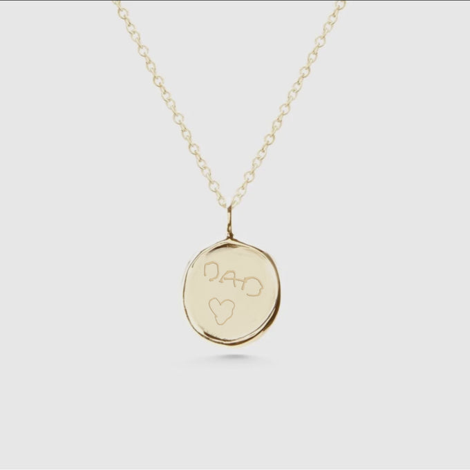 Custom Engraved Pendant | Yellow Gold