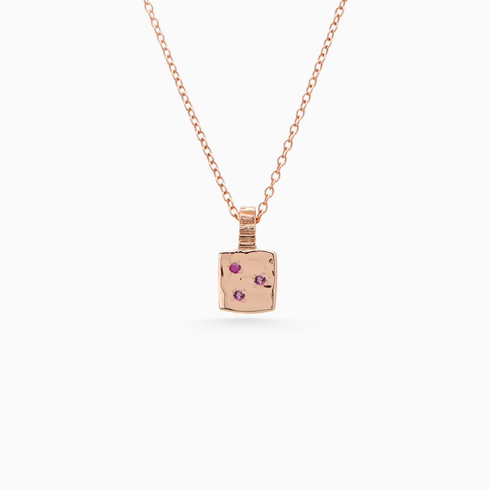 Mini Custom Slate Pendant (Stones & Engraving) | Rose Gold