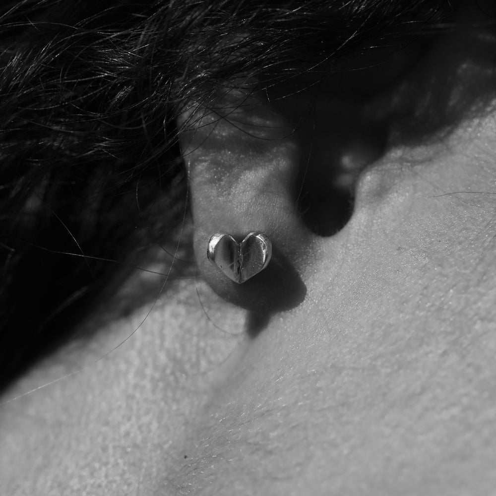Open Heart Stud | Silver
