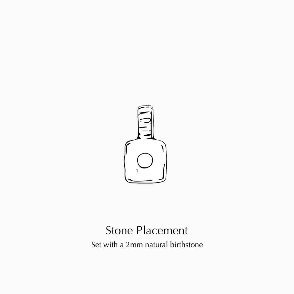 Custom X-Mini Slate Pendant (Stones & Engraving) | Silver