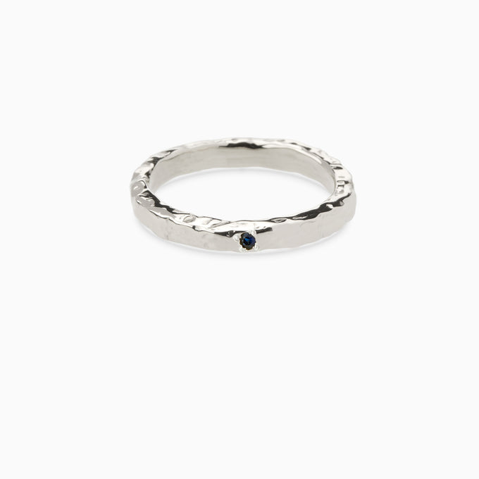 Hammered Stone Ring | Silver