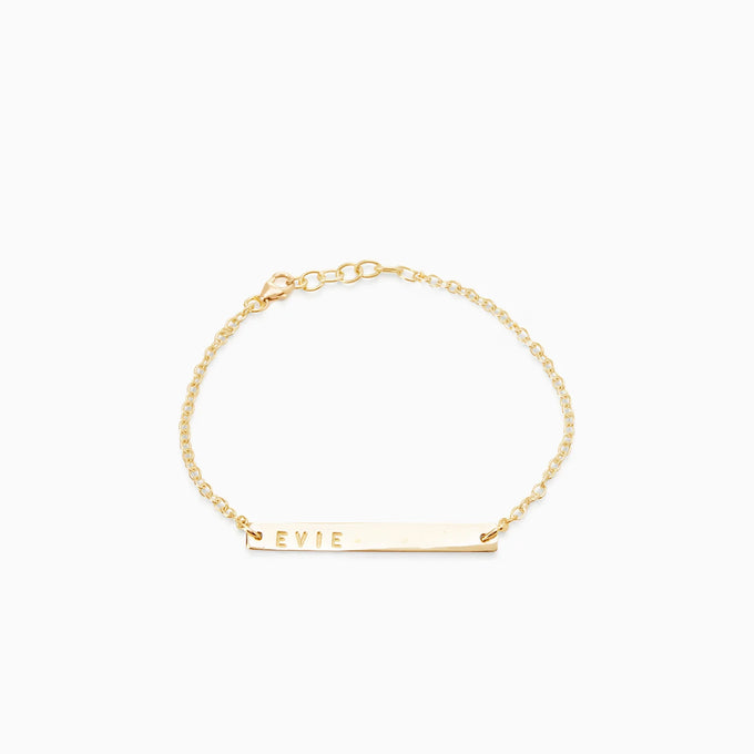 Personalised Tag Bracelet | Solid Yellow Gold