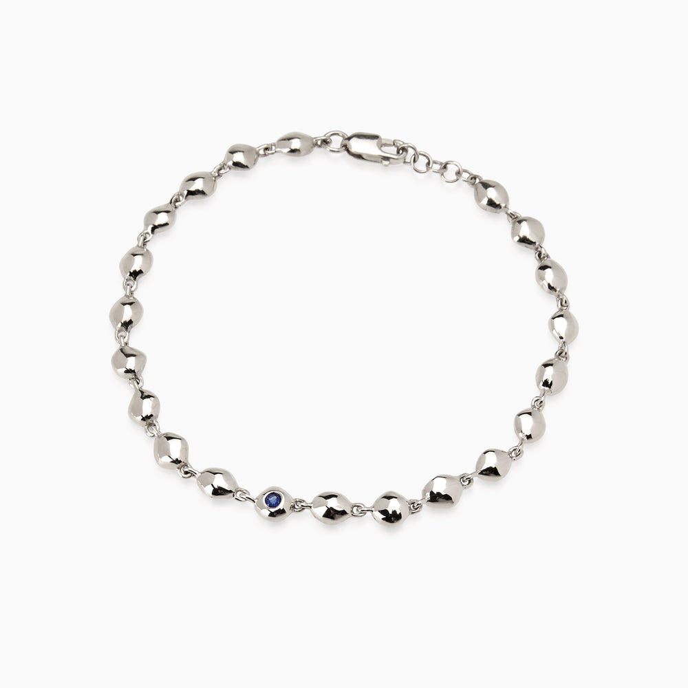 Ripple Stone Bracelet | Solid White Gold