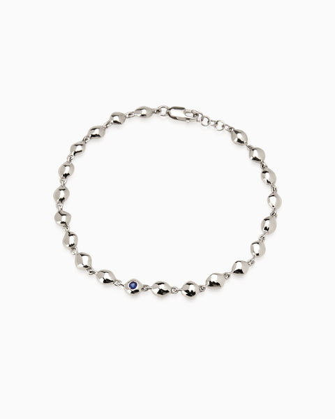 Ripple Stone Bracelet | Solid White Gold