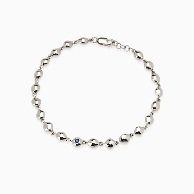 Ripple Stone Bracelet | Solid White Gold