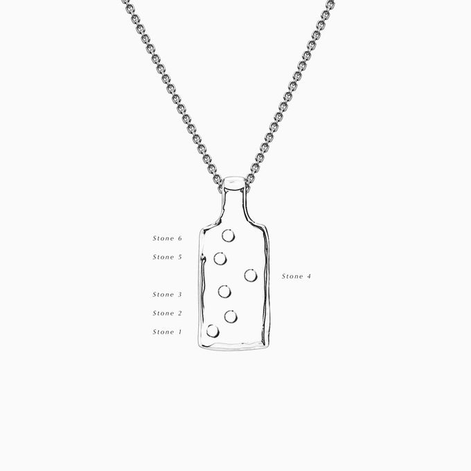 Organic Birthstone Tag Wide | Silver