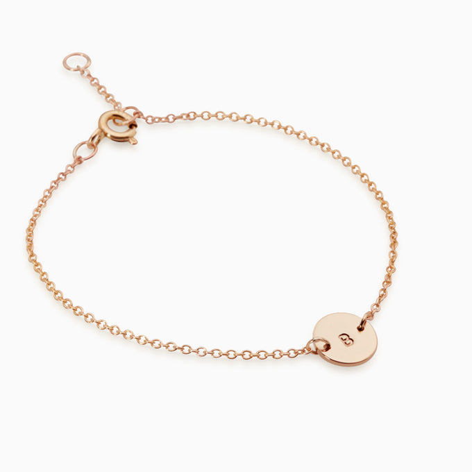 Personalised Plate Bracelet | Solid Rose Gold