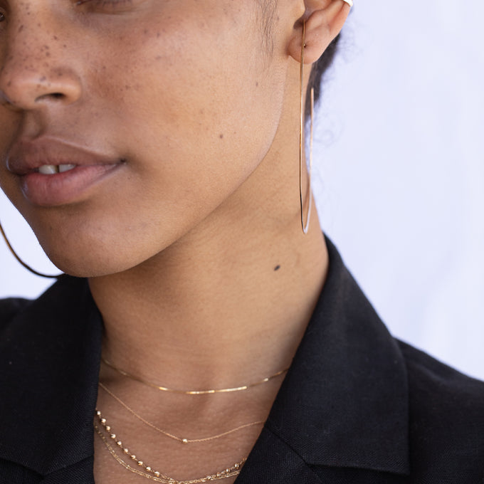 Tiny Battered Hoops | Silver