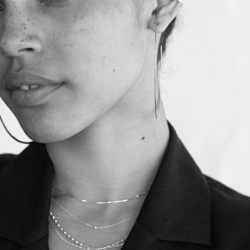 Ellipse Hoop Earrings | Silver