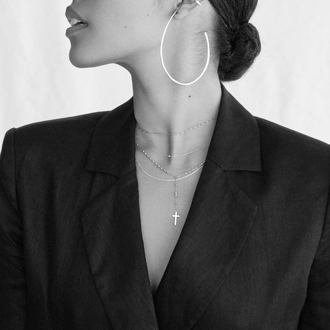 Ellipse Hoop Earrings | Silver