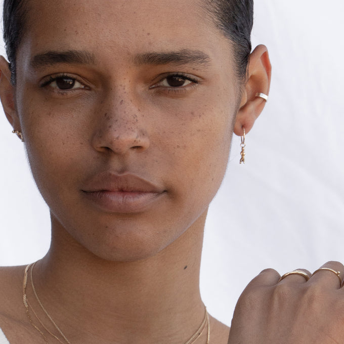 Tiny Battered Hoops | Silver