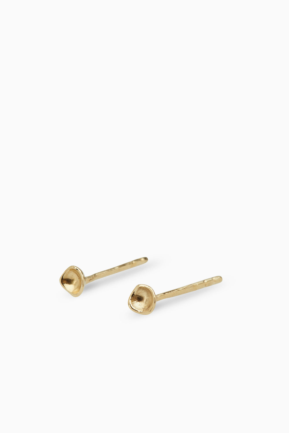 Tiny Concave Studs | Gold