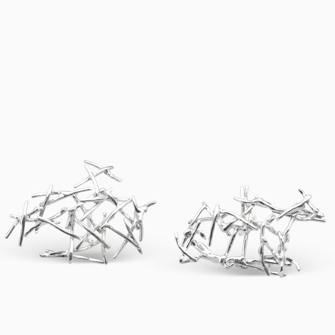 Fray Earrings | Silver