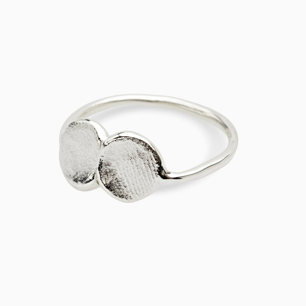 Double Impression Ring | White Gold