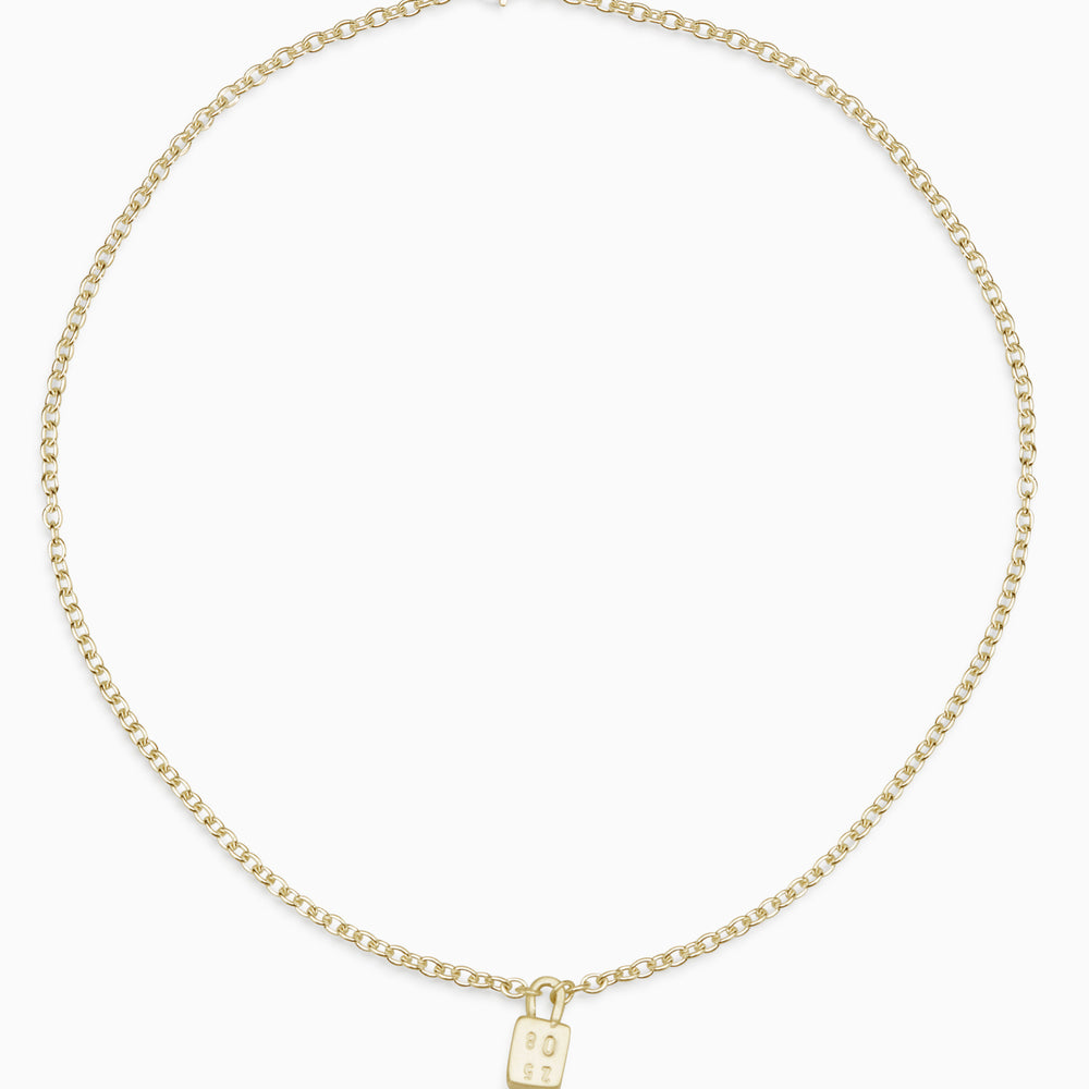 Hand Stamped Baggage Necklace Gold – Linden Cook Jewellery