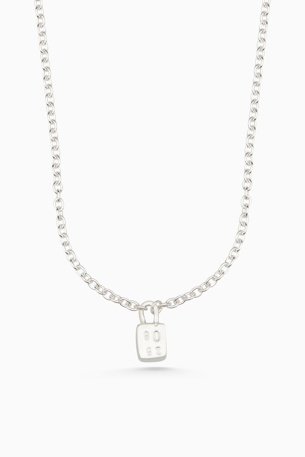 Hand Stamped Baggage Necklace | Silver