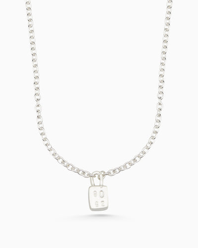 Hand Stamped Baggage Necklace | Silver