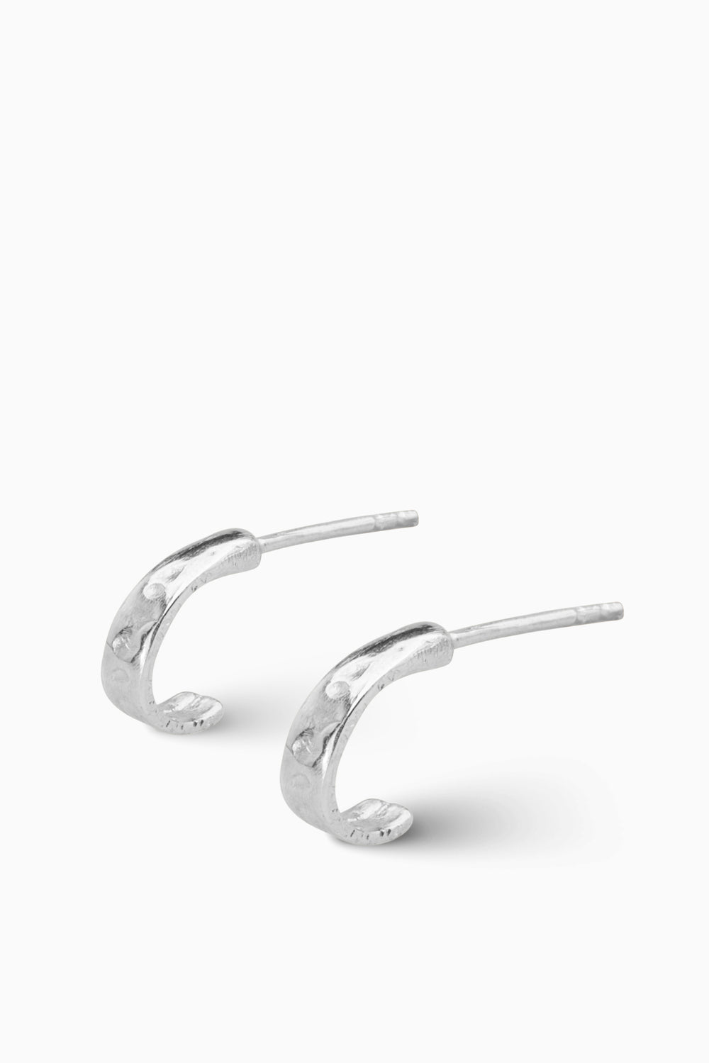 Tiny Battered Hoops | Silver