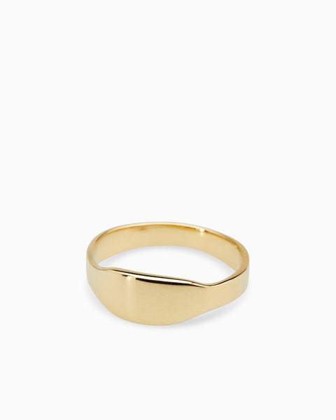 Narrow Signet Ring | Solid Gold