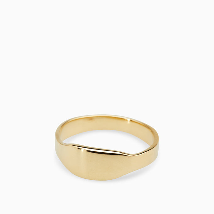 Narrow Signet Ring | Solid Gold