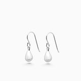 Tear Drop Hook Earrings | Silver