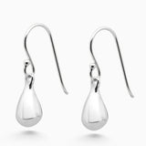 Tear Drop Hook Earrings | Silver