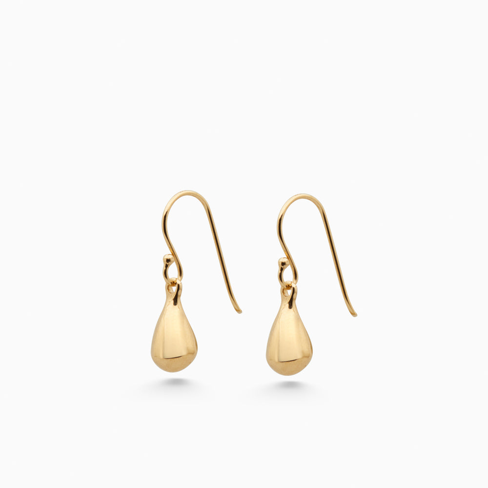 Tear Drop Hook Earrings | Gold