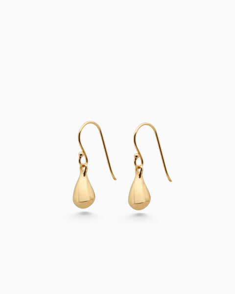 Tear Drop Hook Earrings | Gold