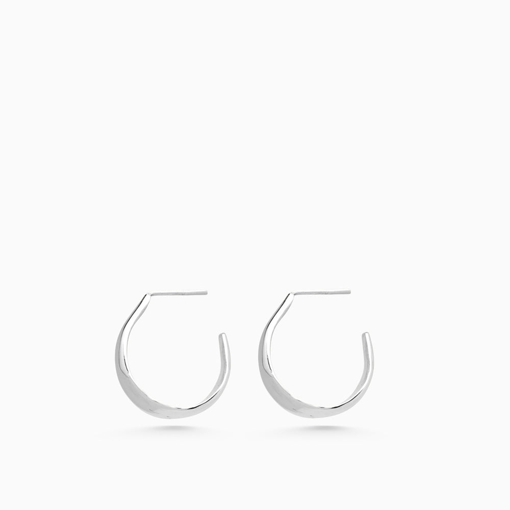 Tear Drop Hoops | Silver