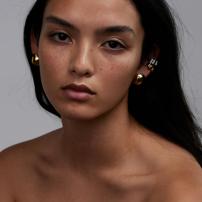 Dome Earrings | Gold